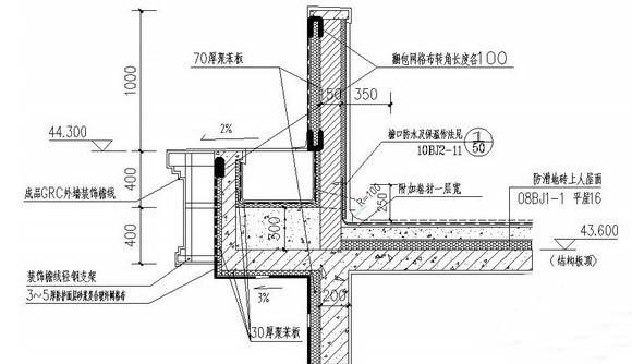 女兒墻厚度與高度設計