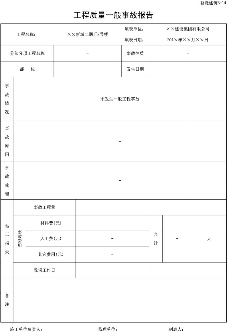 B-14_工程质量一般事故报告表